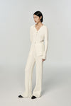 SWAYING/KNIT chenille three-dimensional striped trousers SW23AW3B57 white